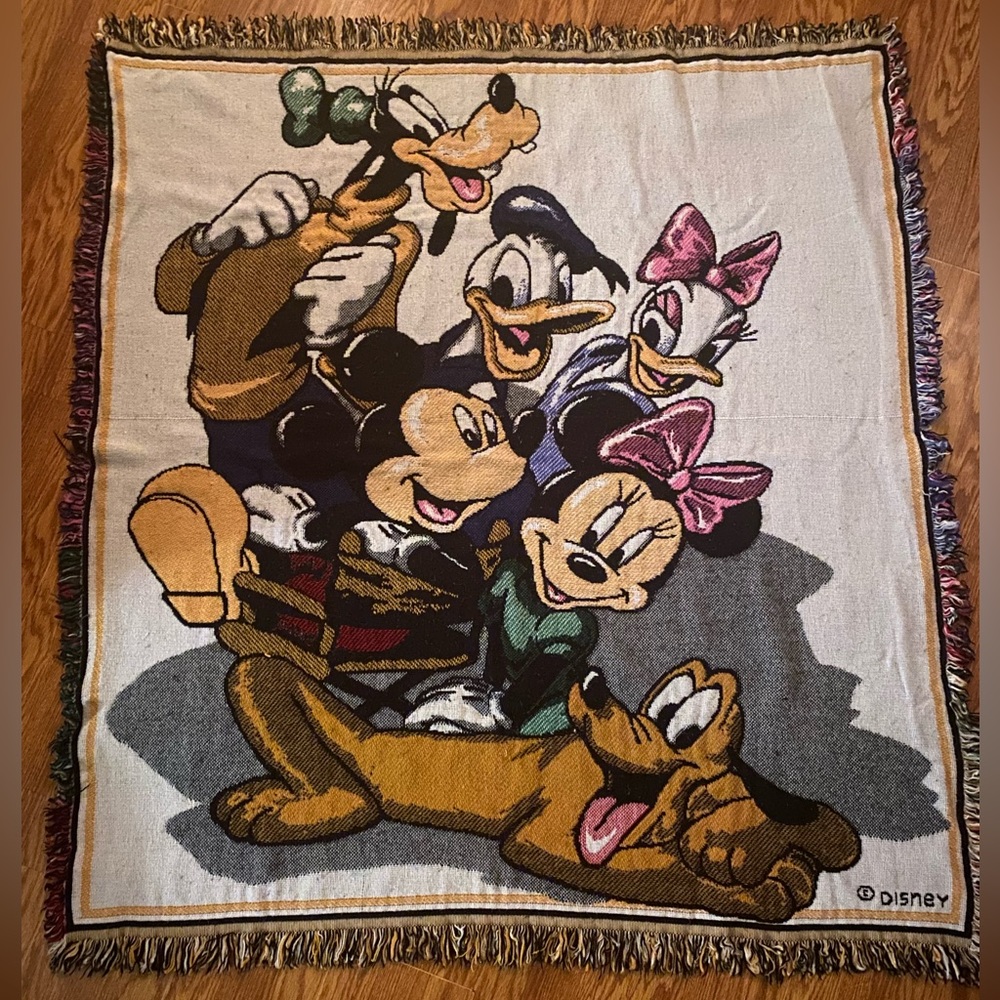 Disney Vintage Mickey Mouse and Friends “Gangs All Here” Beacon Throw Blanket